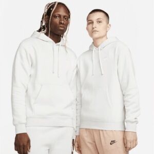 Nike Sportswear Club Fleece Light Bone White Pullover Hoodie Medium